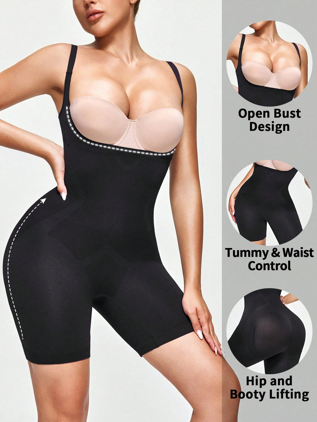 SHEIN fekete alakformáló body