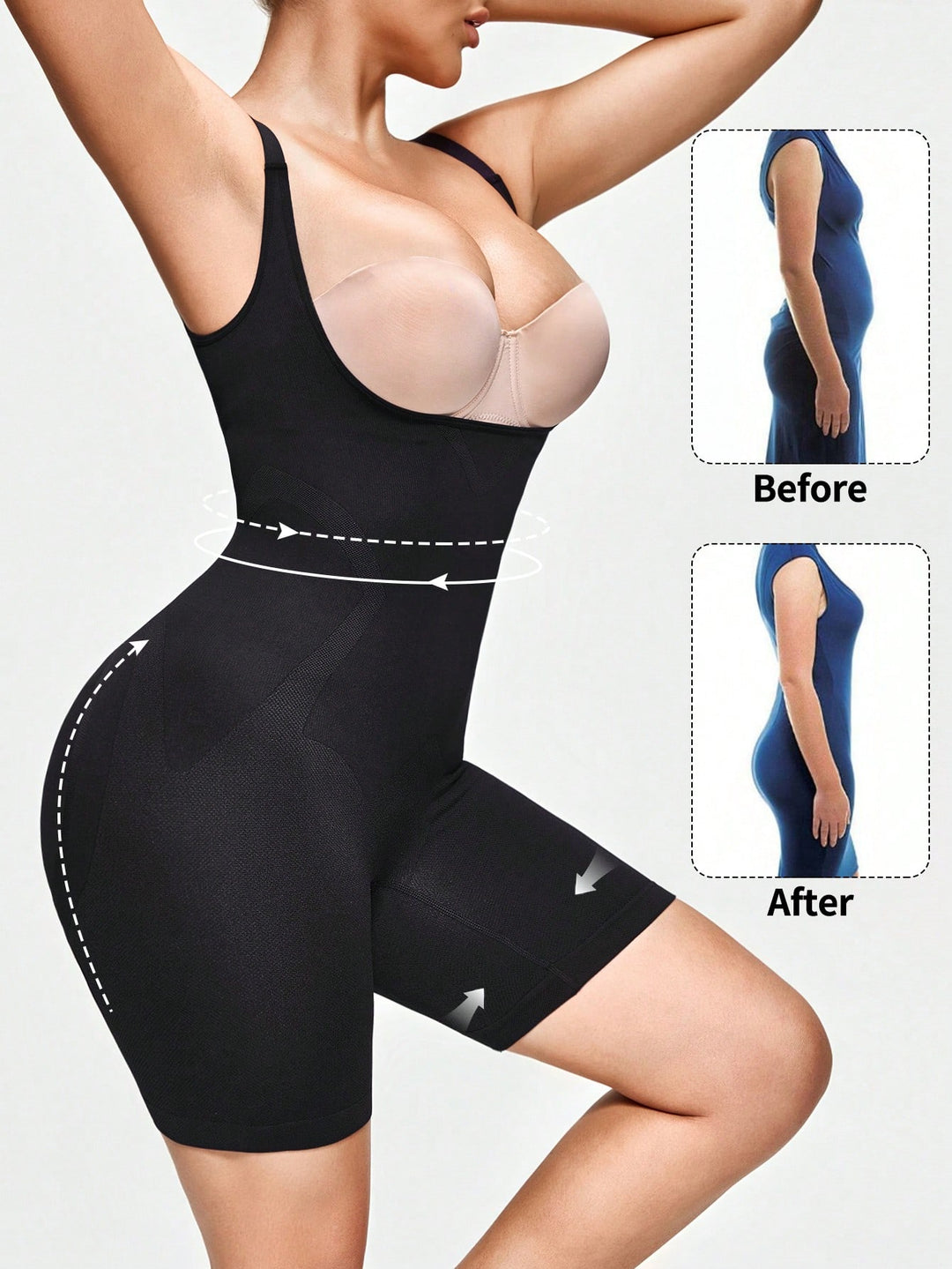 SHEIN fekete alakformáló body