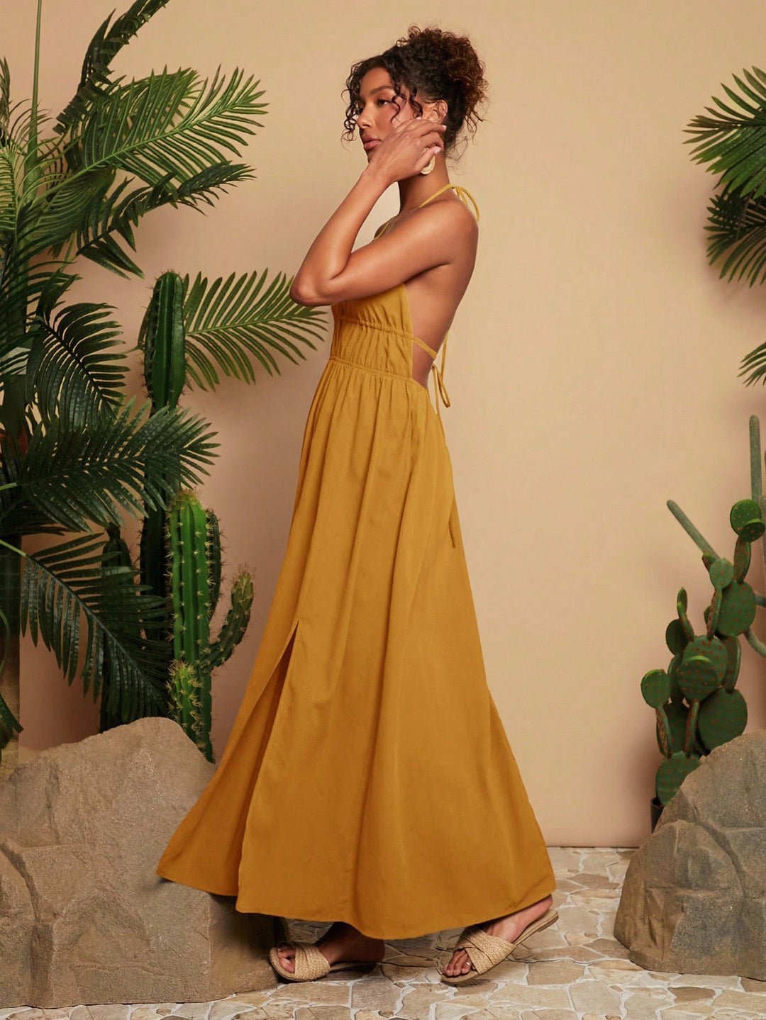 Rochie maxi SHEIN, galben