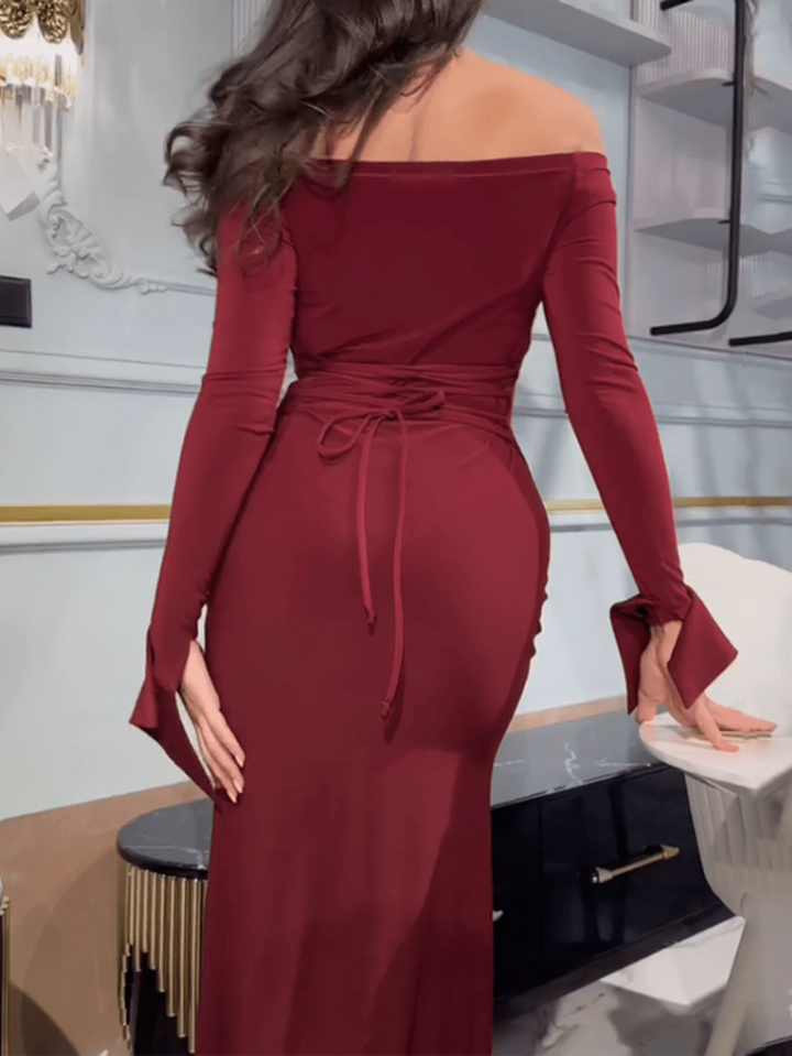Shein maxi ruha, bordó