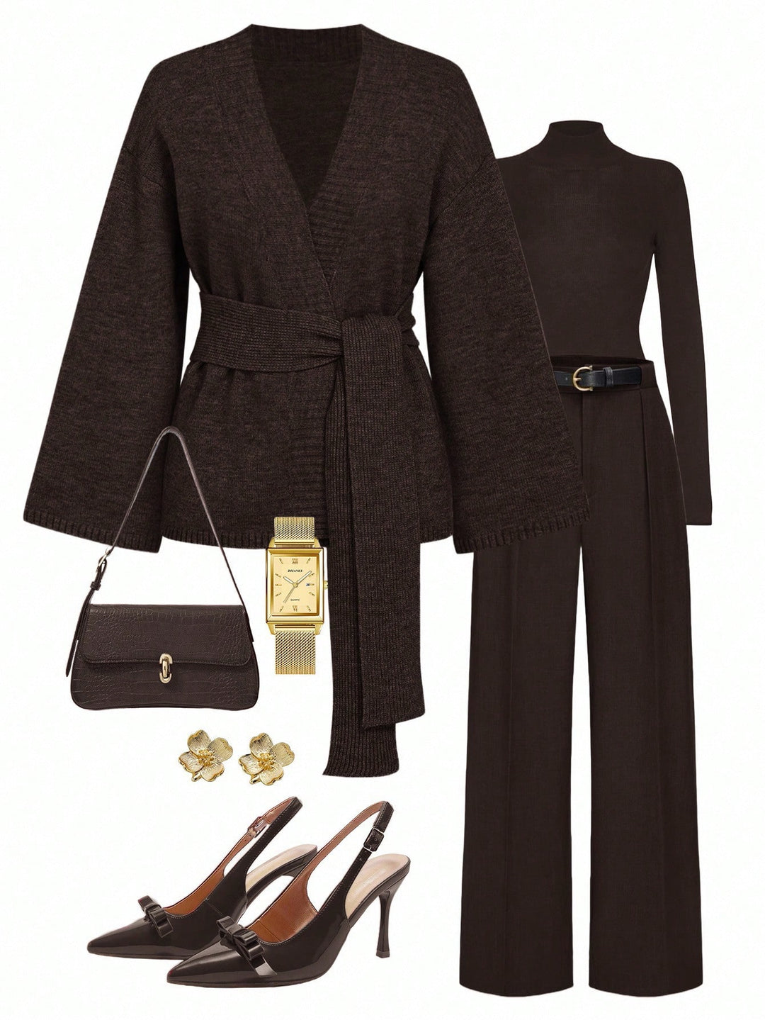 Cardigan SHEIN, maro