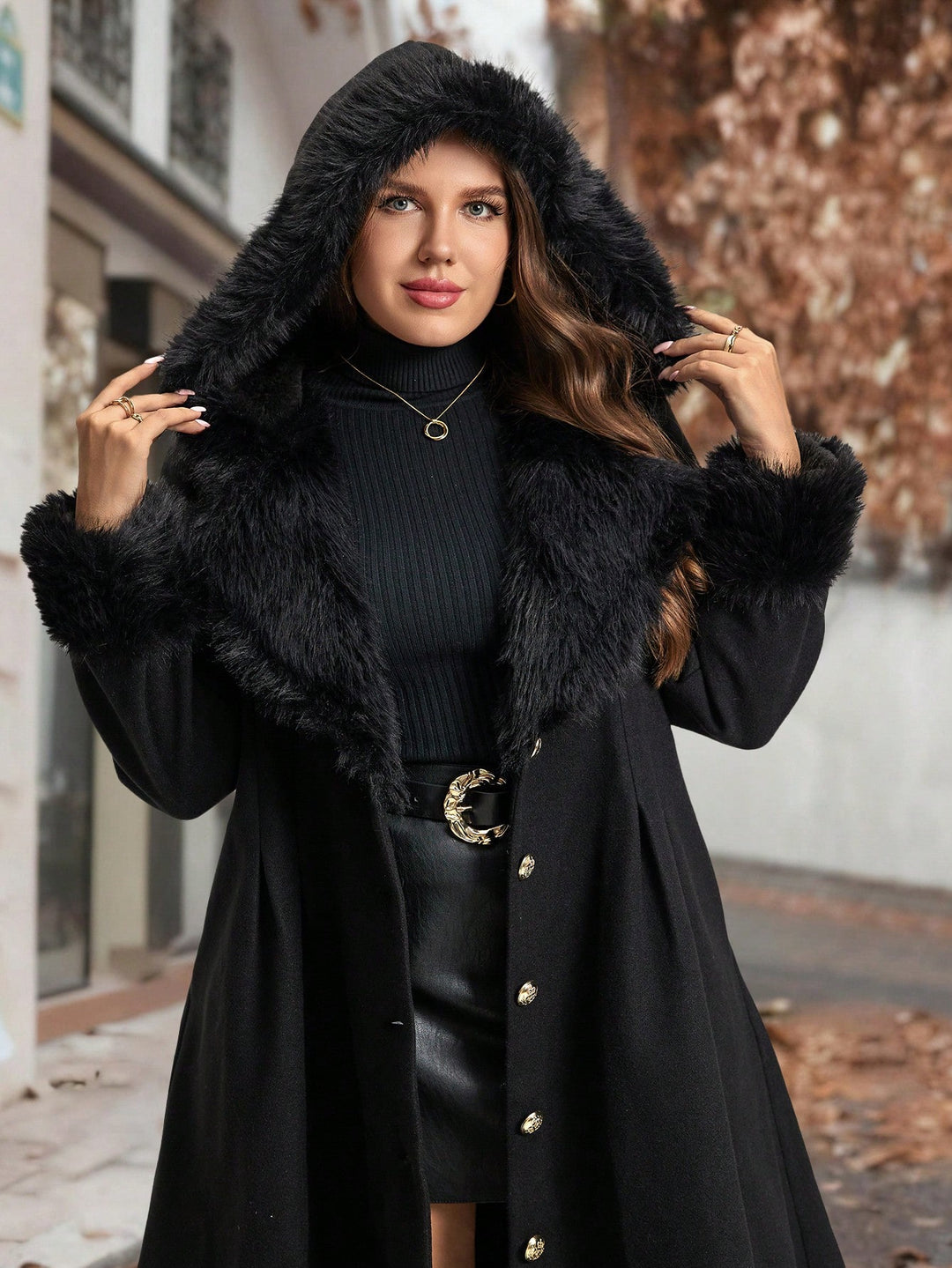 Palton lung SHEIN, negru