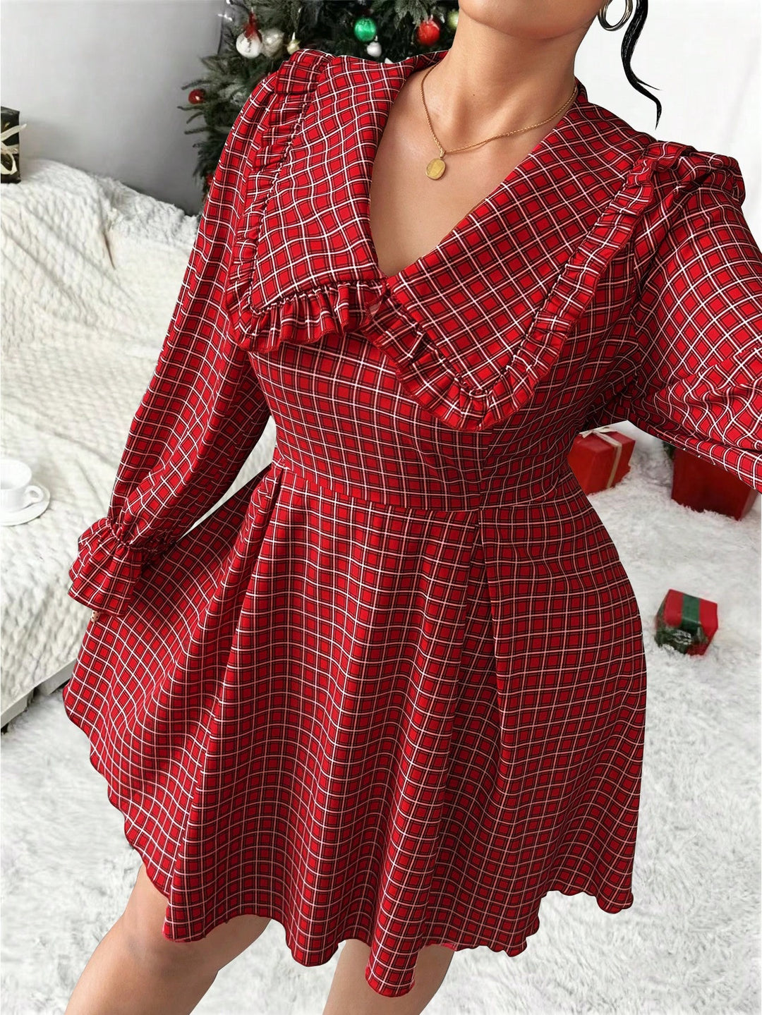 Shein Curve+ miniruha, piros