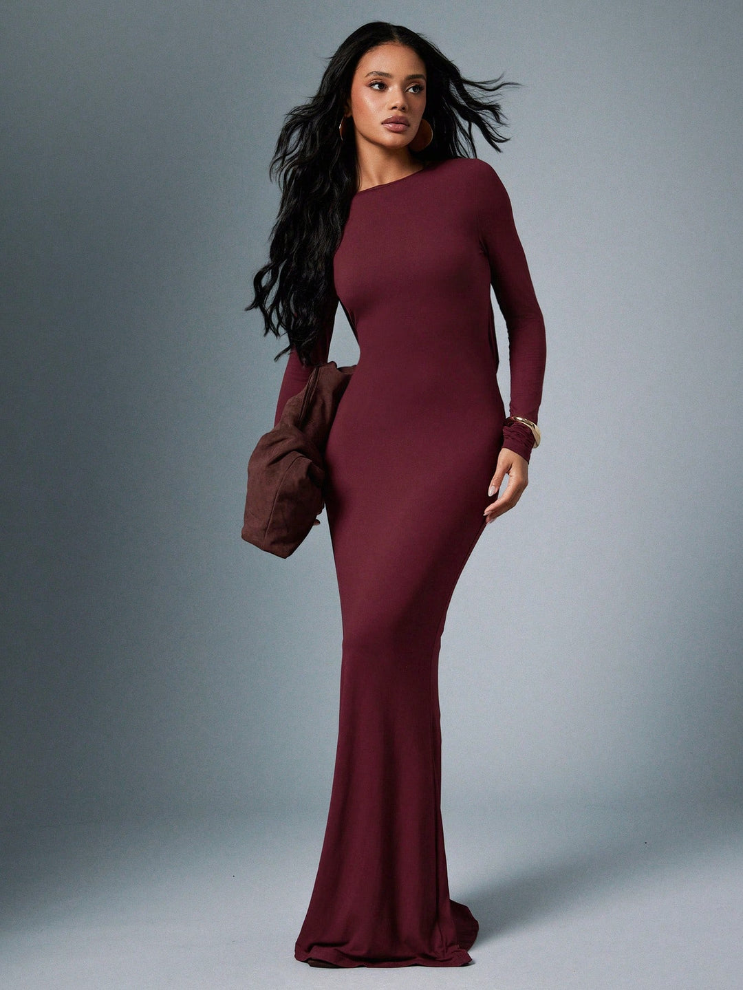 SHEIN Maxi ruha, bordó