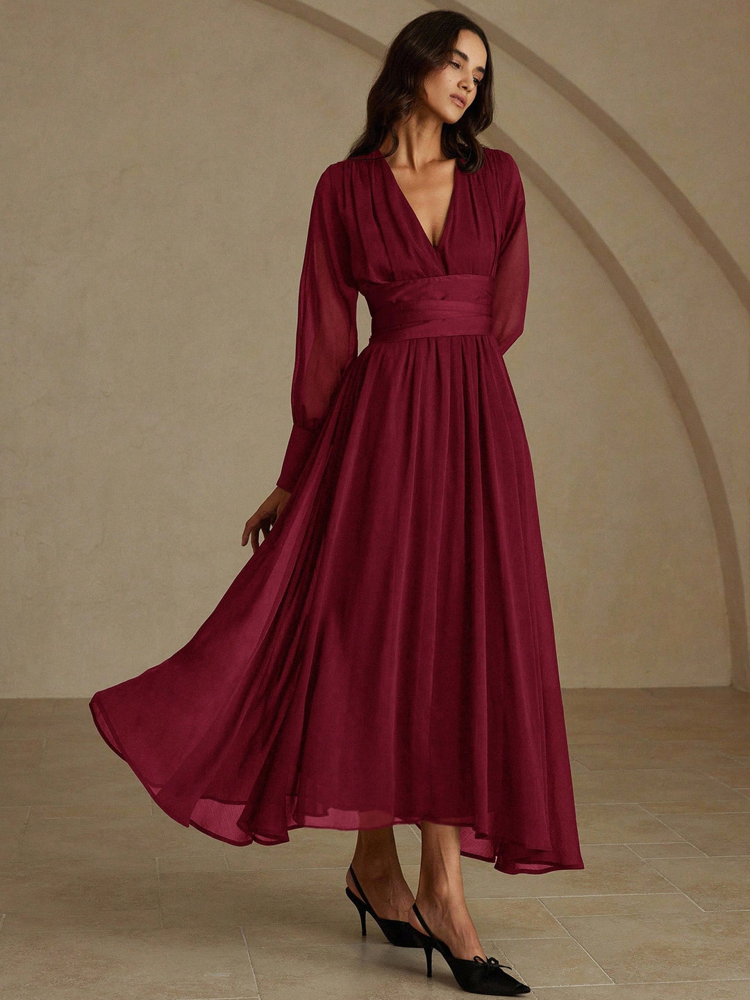 Rochie maxi SHEIN, vișiniu