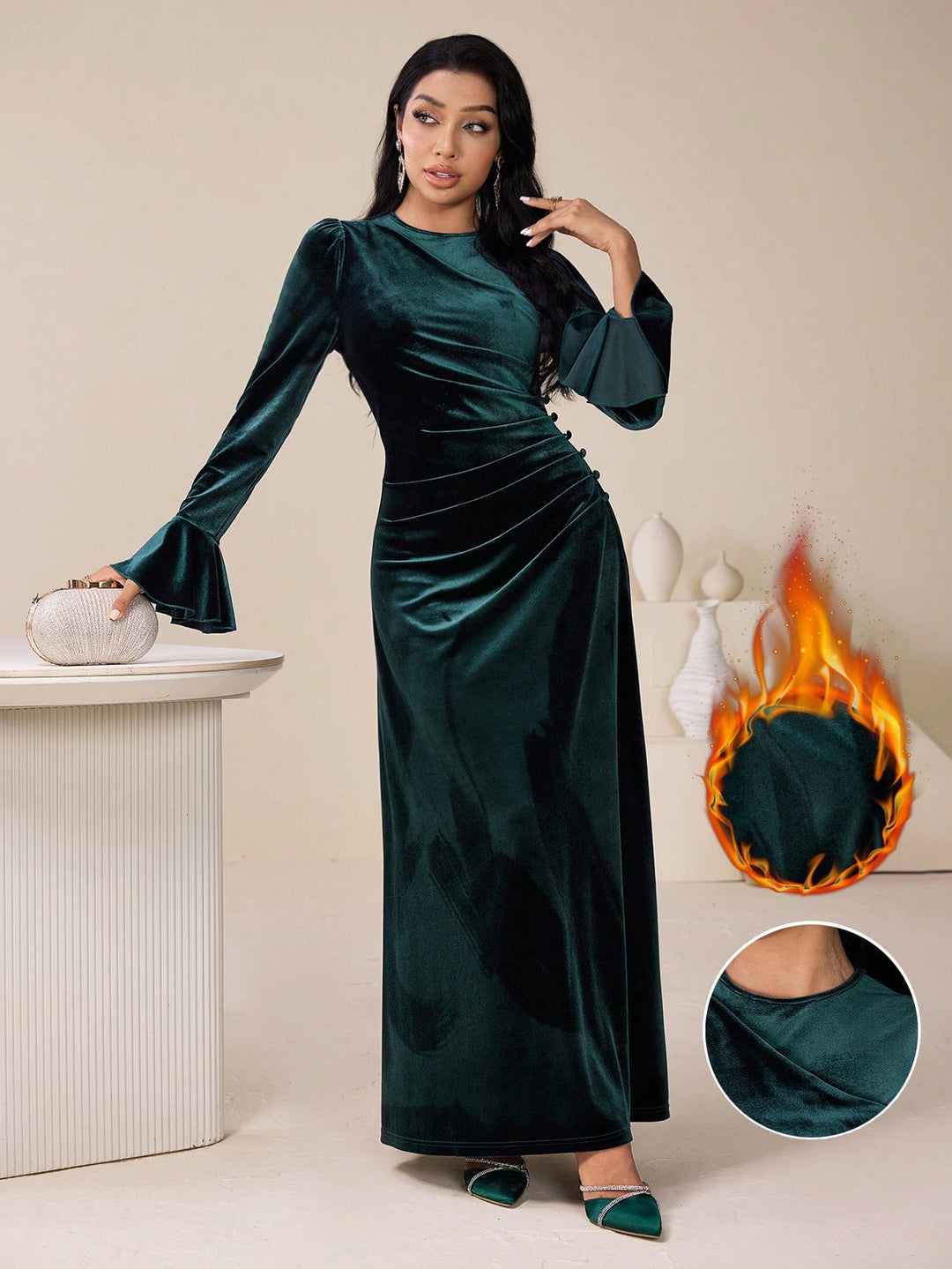 Rochie maxi SHEIN, verde