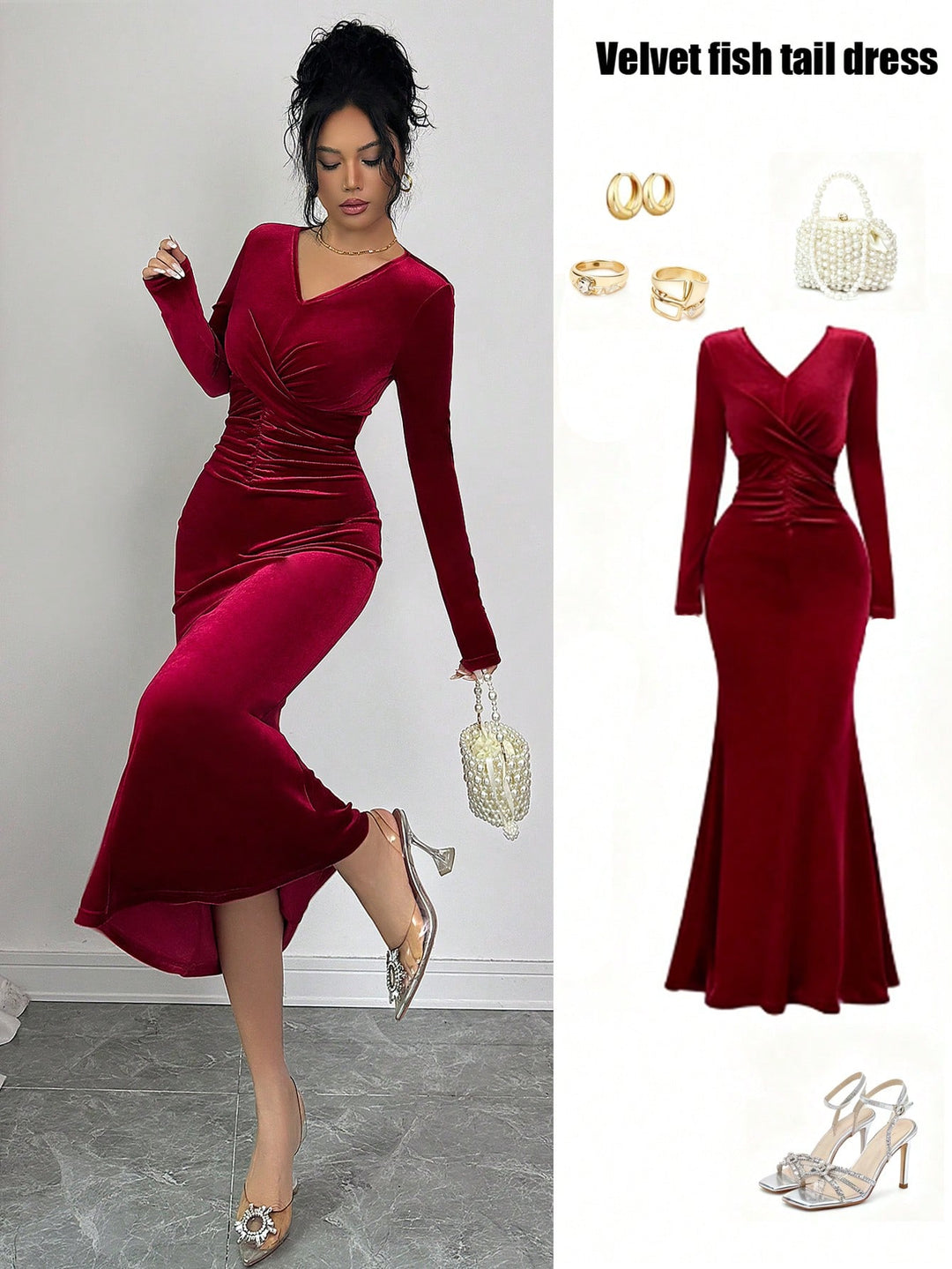 Rochie maxi SHEIN, vișiniu
