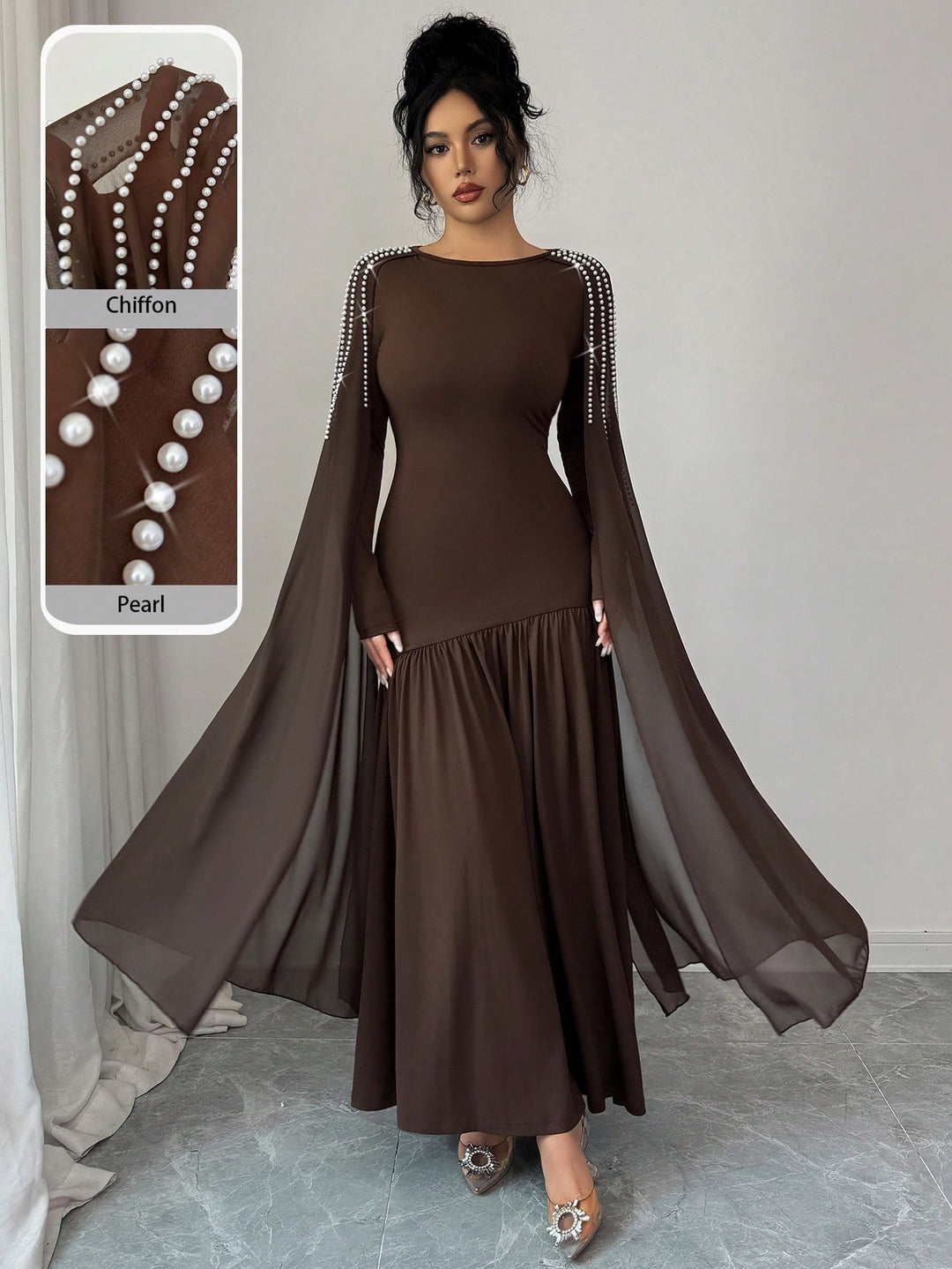 Rochie maxi SHEIN, maro