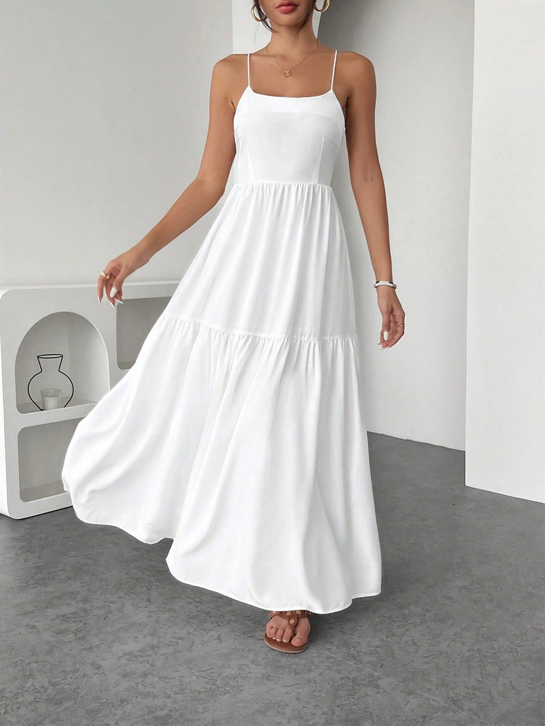Rochie maxi SHEIN, alb