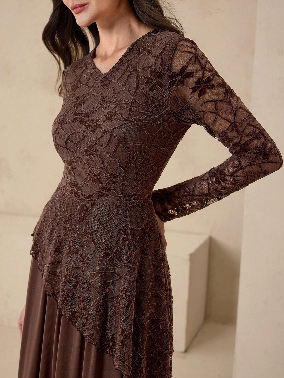 Shein maxi ruha, barna