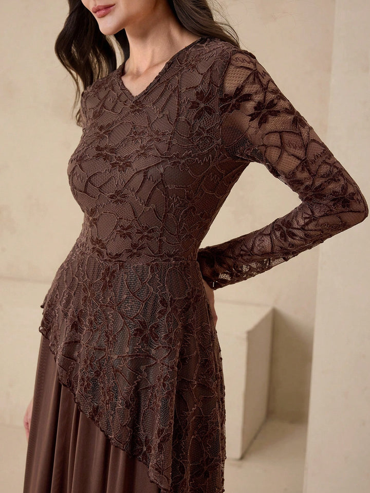 Shein maxi ruha, barna