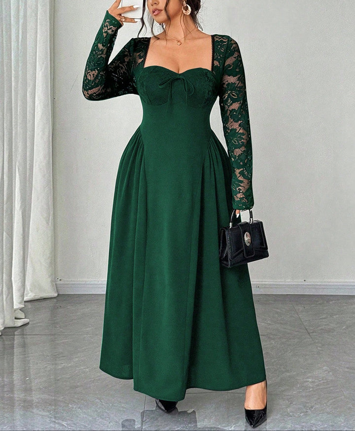 Shein Curve+ maxi ruha, zöld