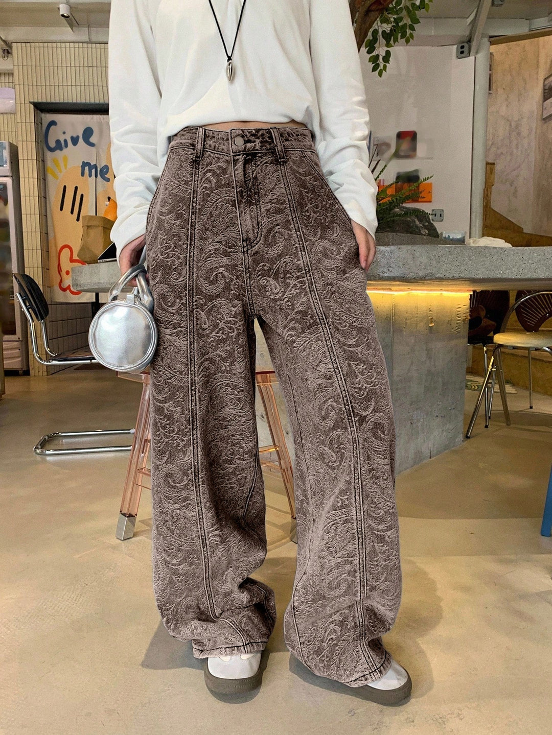 Pantaloni SHEIN, maro