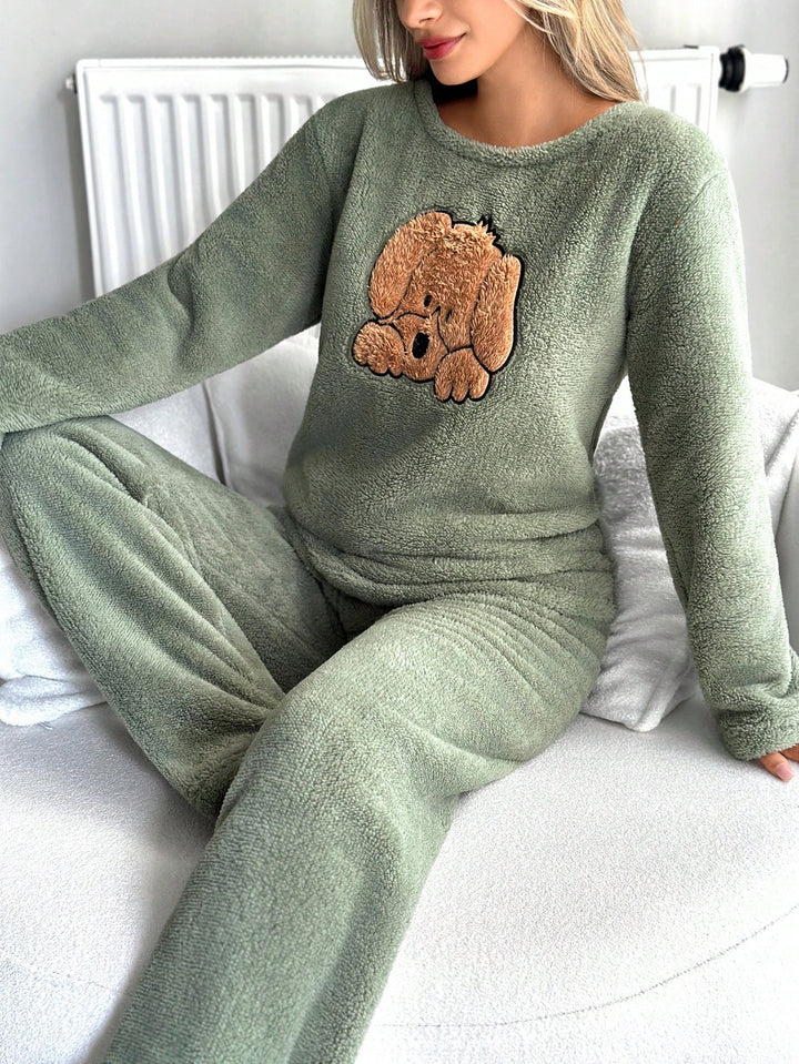 Compleu pijamale SHEIN, verde