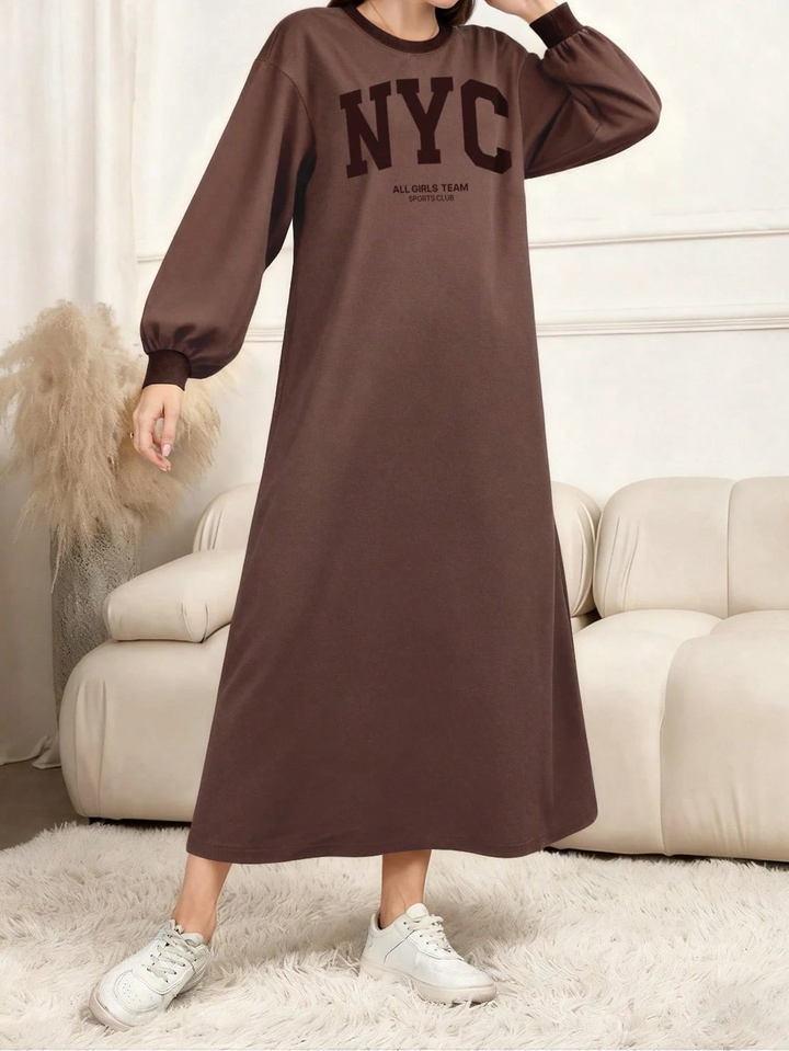 SHEIN maxi ruha, barna