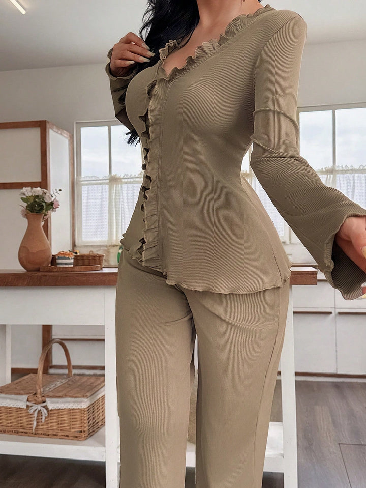 Set pijamale SHEIN, maro