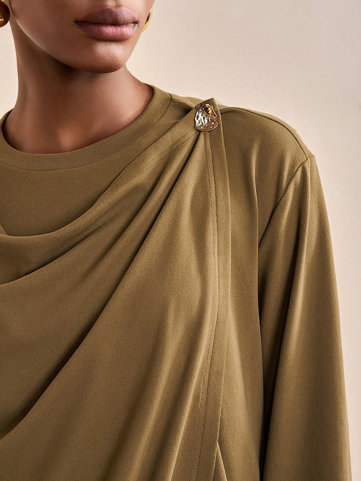 SHEIN felső, khaki