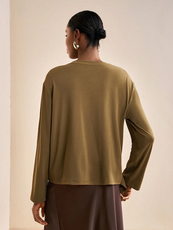 SHEIN felső, khaki