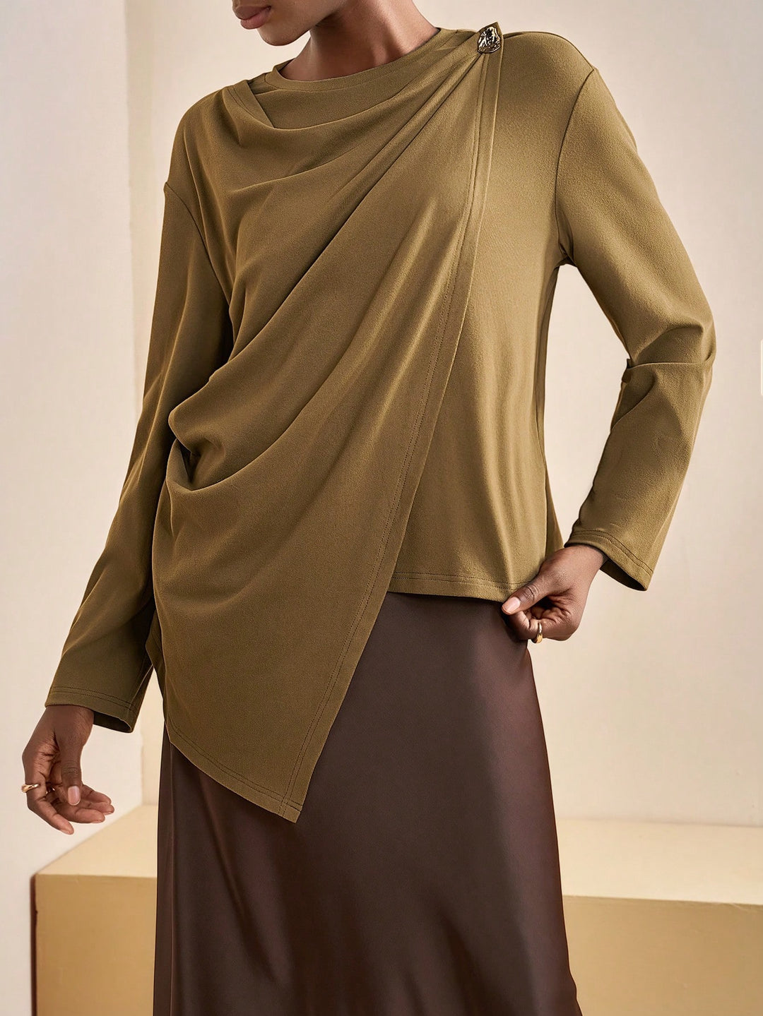SHEIN felső, khaki