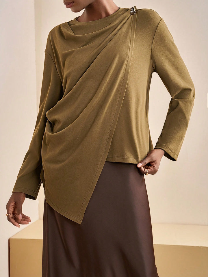 SHEIN felső, khaki