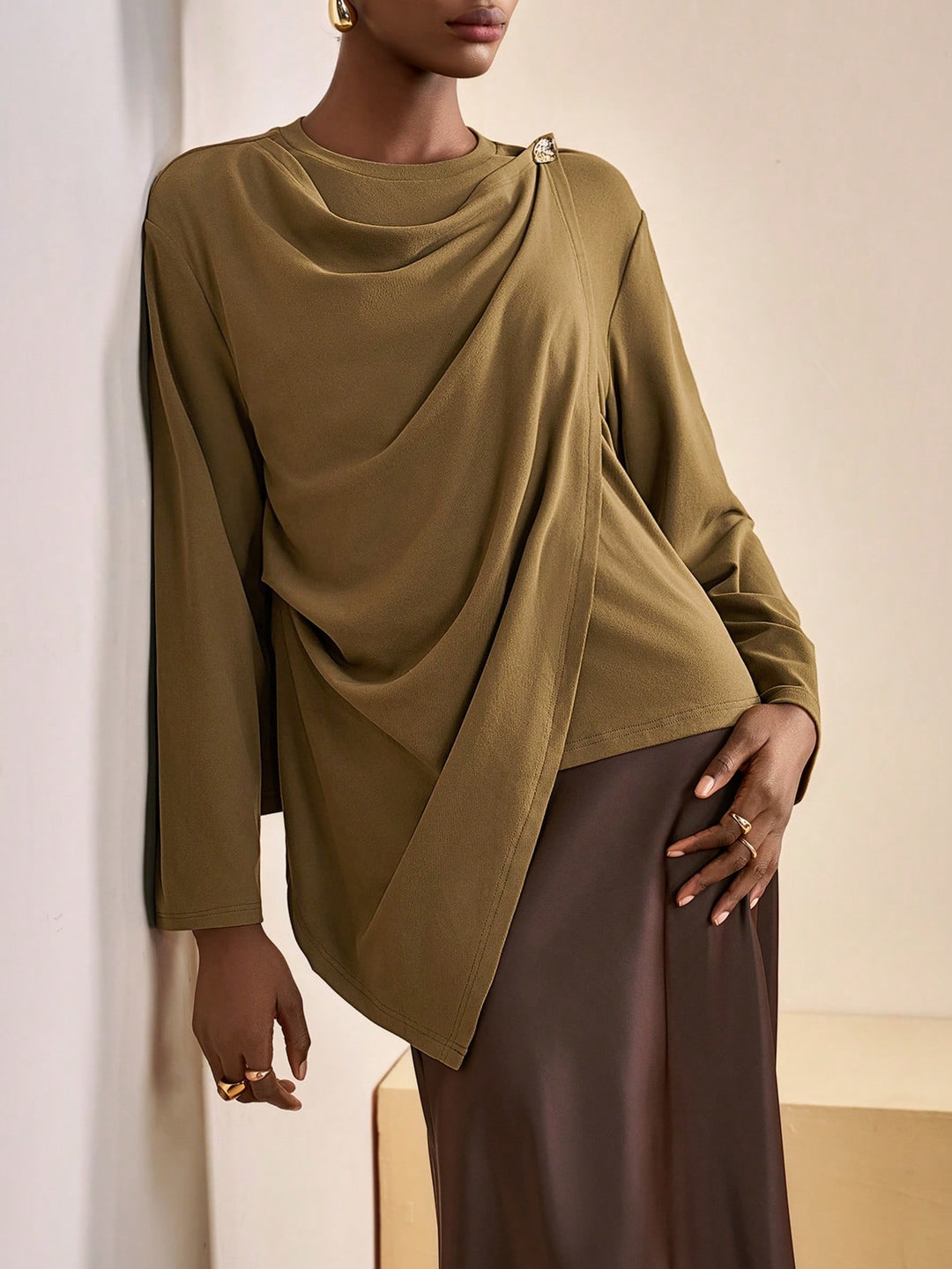 SHEIN felső, khaki