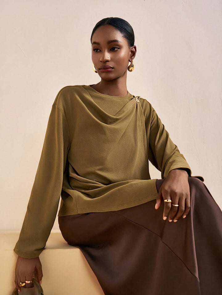 SHEIN felső, khaki