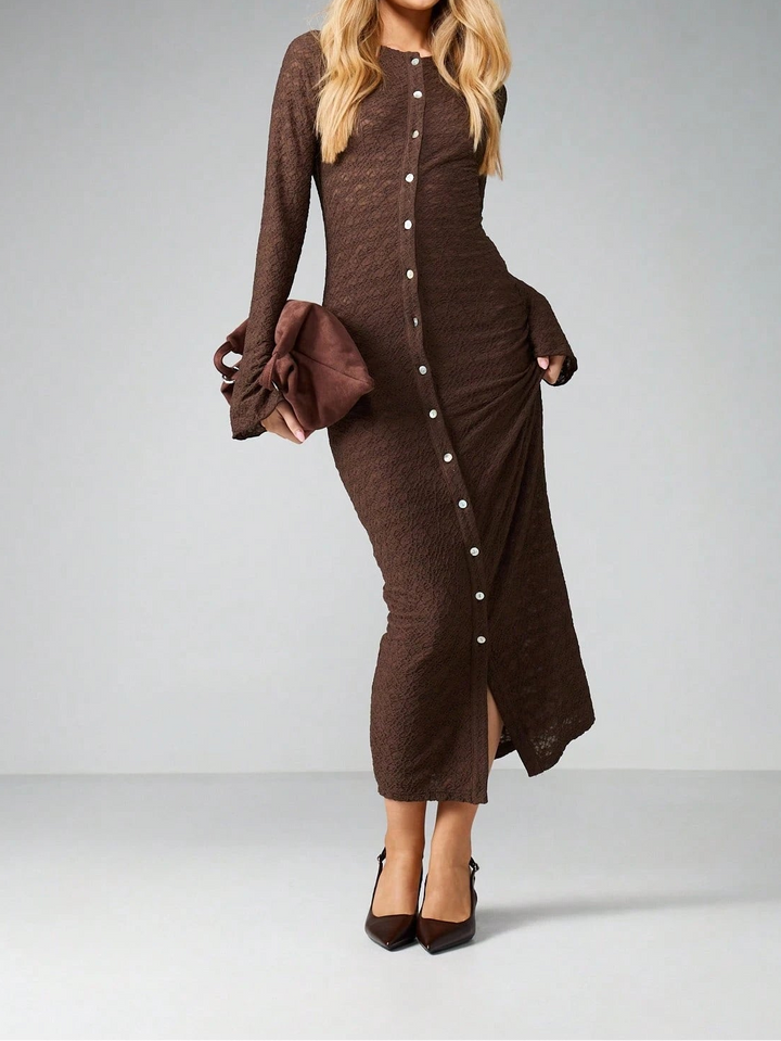 SHEIN maxi ruha, barna