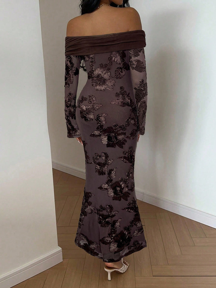 Rochie midi SHEIN, maro