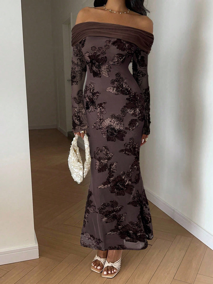 Rochie midi SHEIN, maro