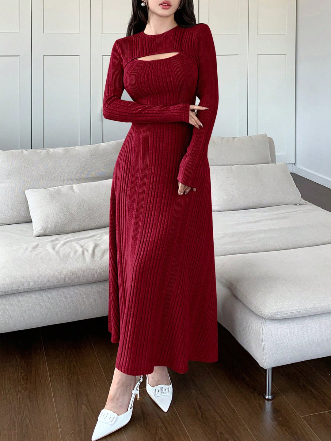 Rochie maxi SHEIN, vișiniu