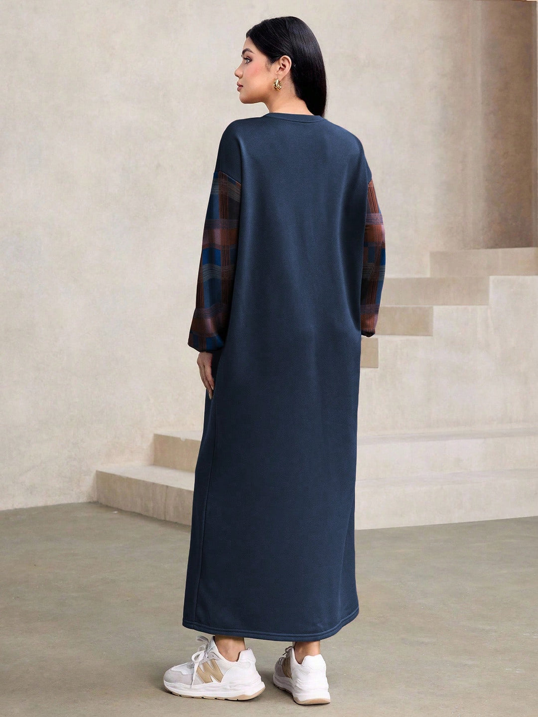 Shein Curve+ maxi ruha, kék