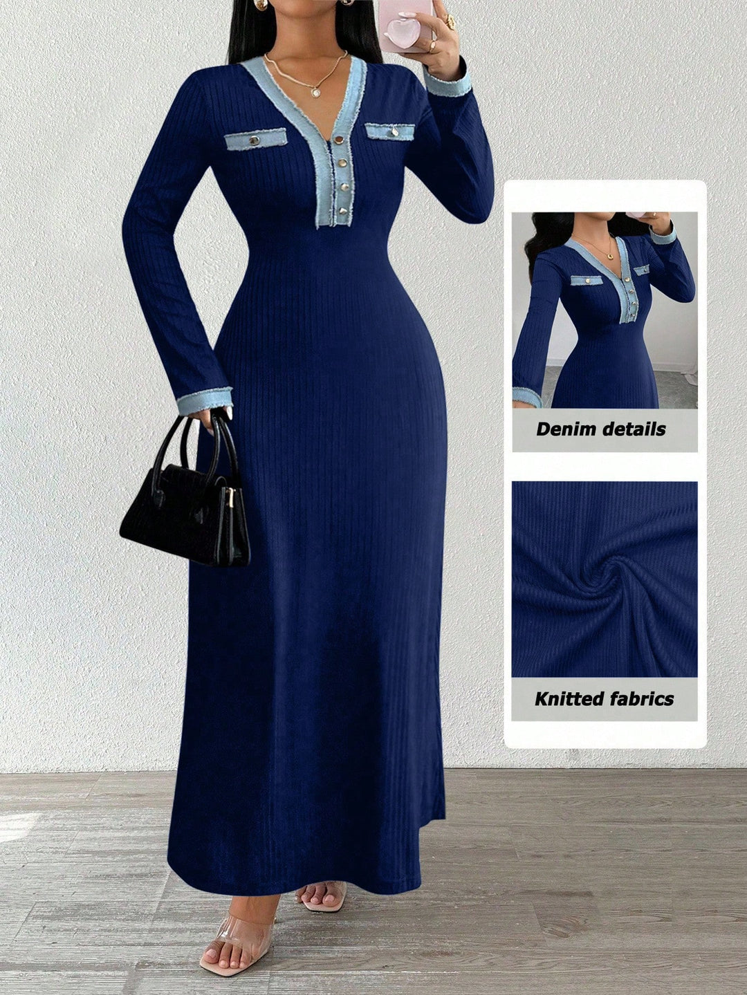 Rochie maxi SHEIN, albastru