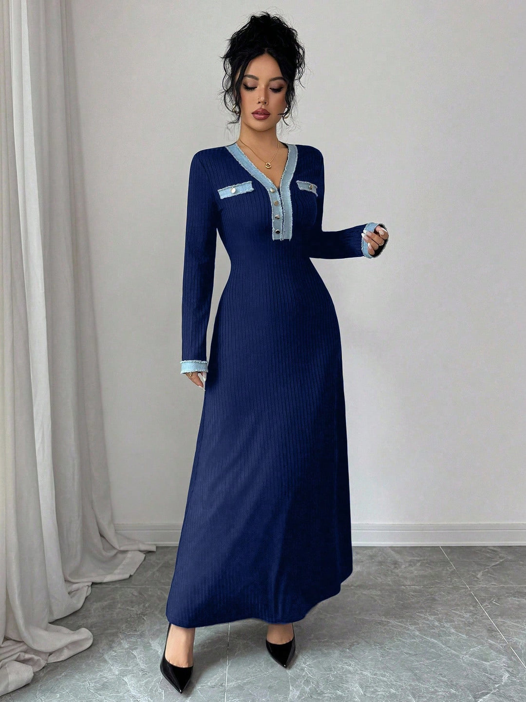 Rochie maxi SHEIN, albastru