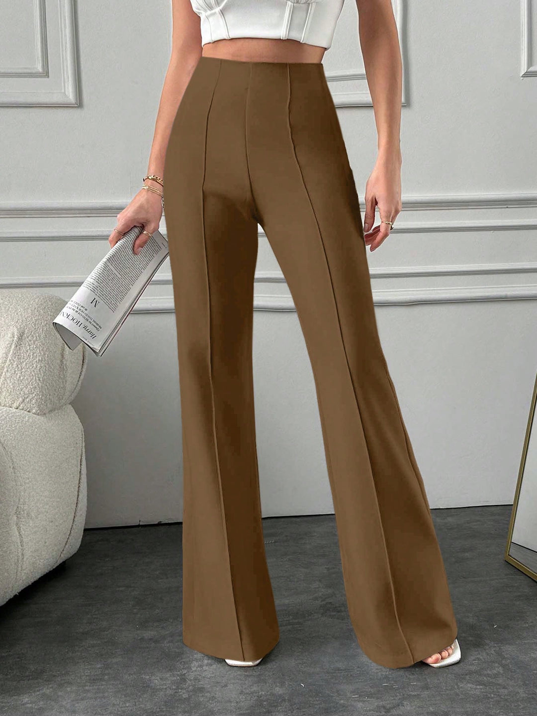 Pantaloni SHEIN, maro