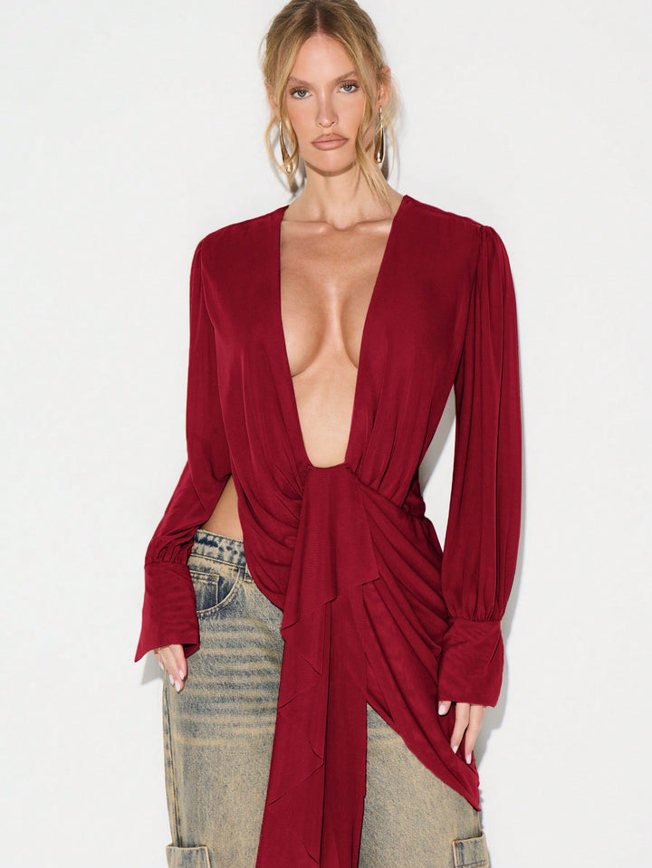 Bluza SHEIN, vișiniu