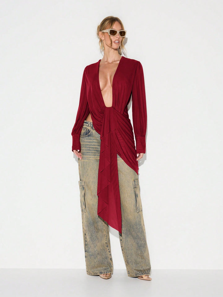 Bluza SHEIN, vișiniu