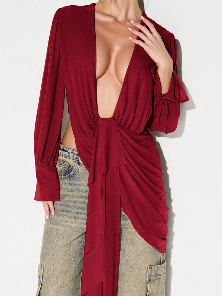 Bluza SHEIN, vișiniu