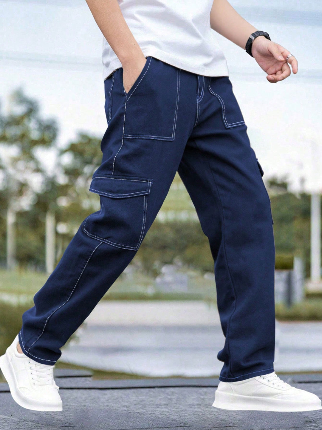 Pantaloni SHEIN, albastru