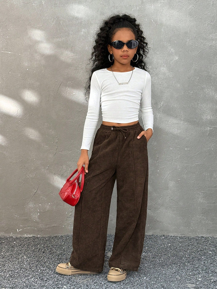 Pantaloni SHEIN, maro