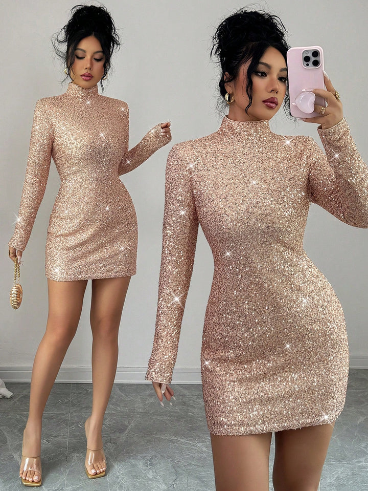 Rochie scurtă SHEIN, auriu