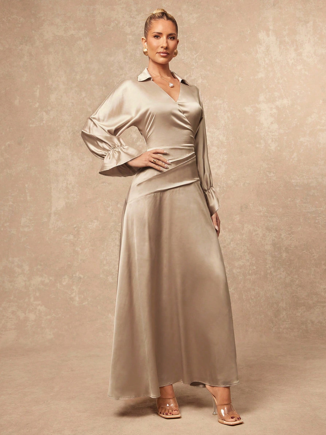Rochie maxi SHEIN, kaki