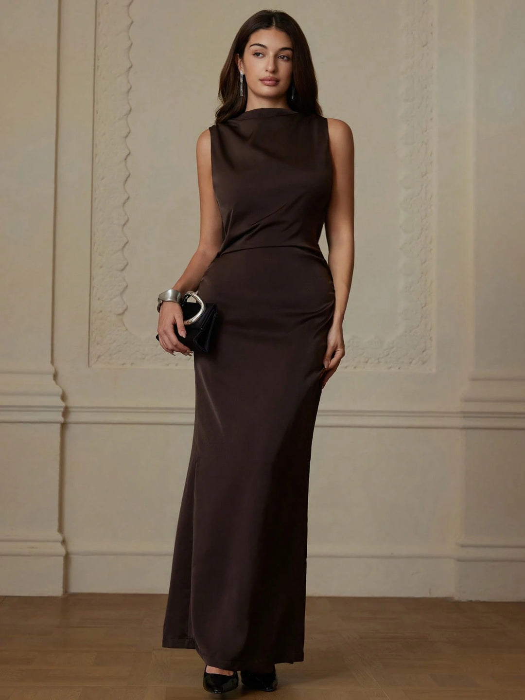 Rochie maxi SHEIN, maro