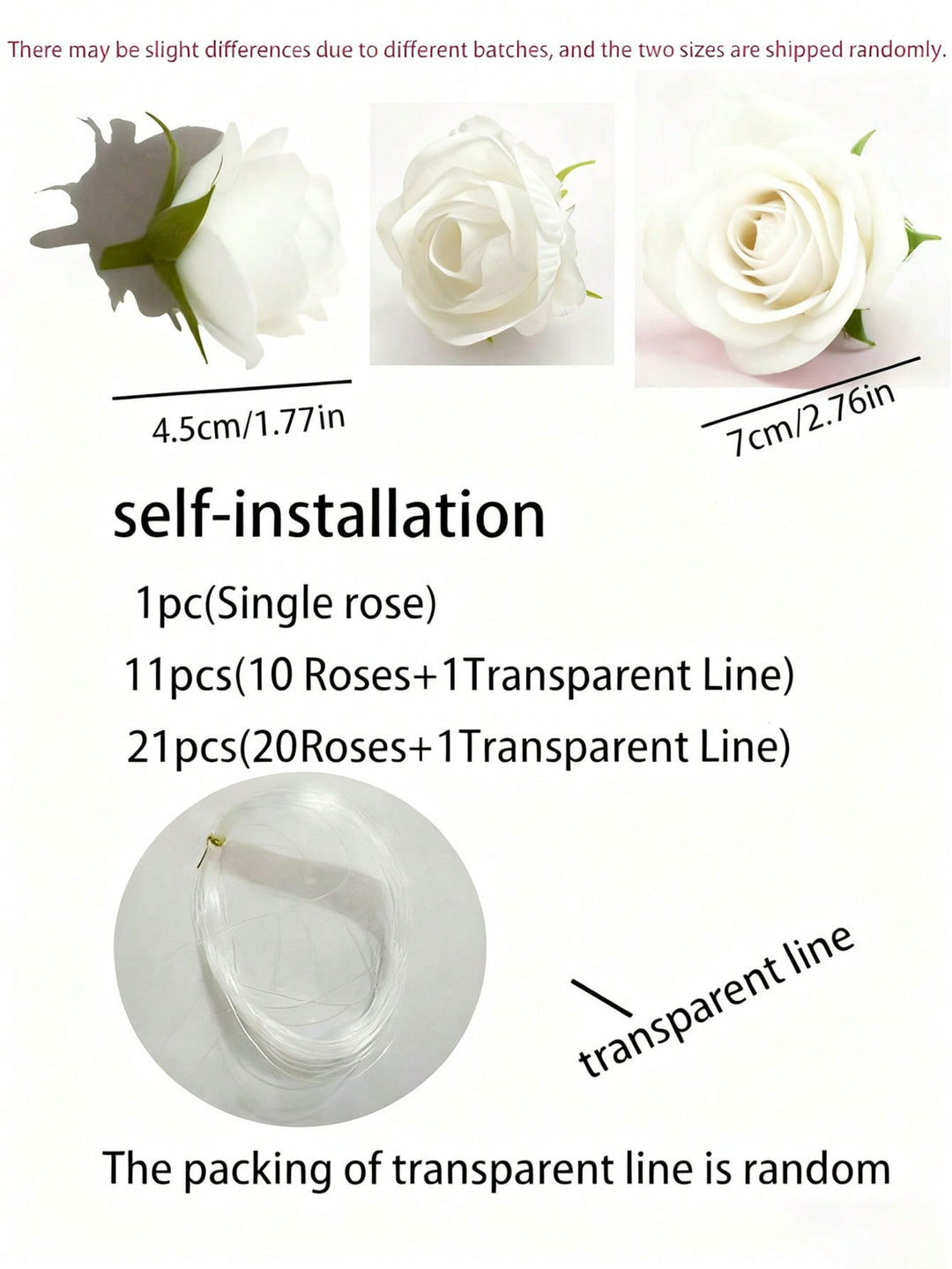 Floari artificiale SHEIN, alb