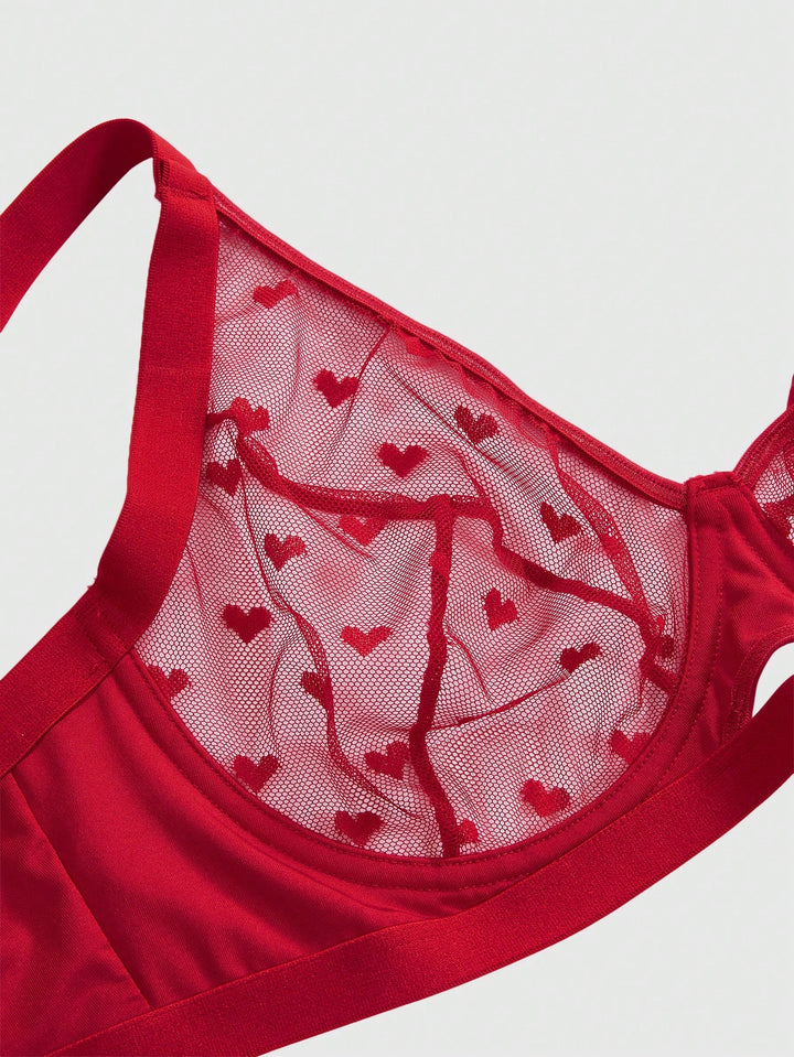 SHEIN piros melltartó és bugyi szett