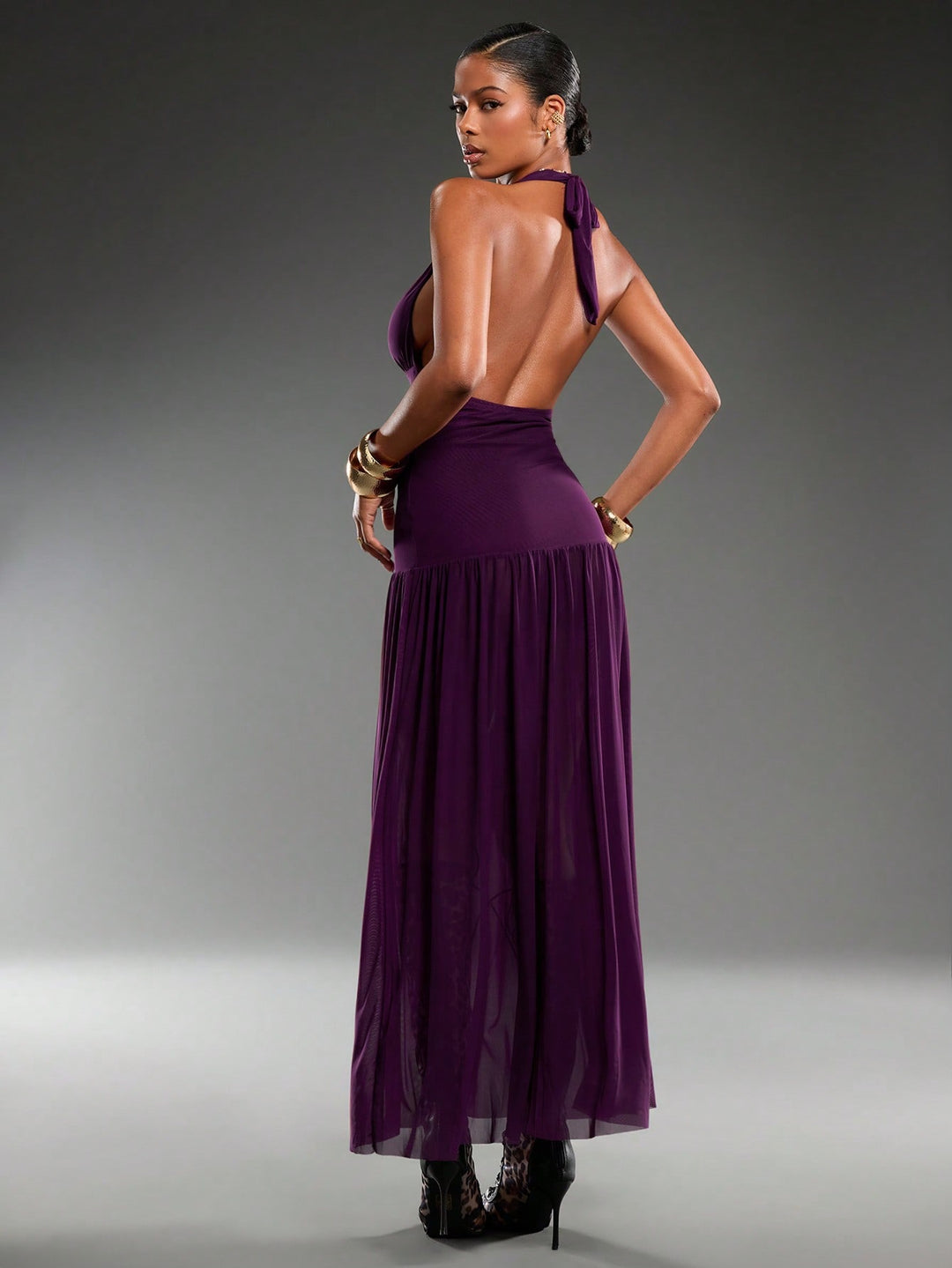 Rochie maxi SHEIN, vișiniu