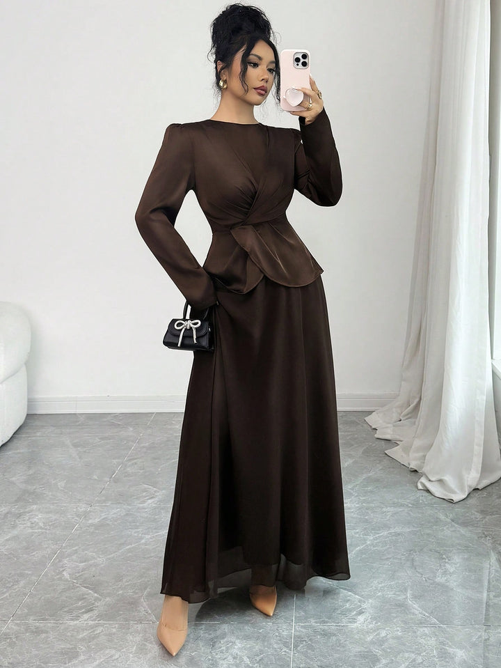 Rochie maxi SHEIN, maro