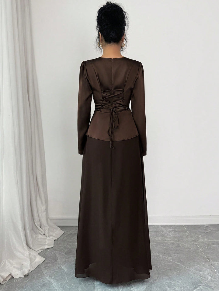 Rochie maxi SHEIN, maro