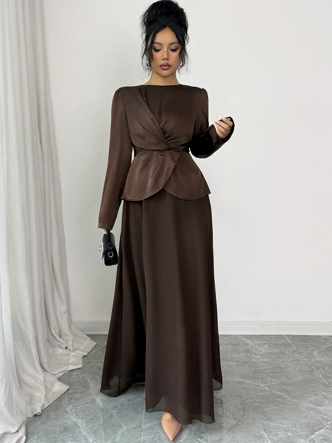 Rochie maxi SHEIN, maro