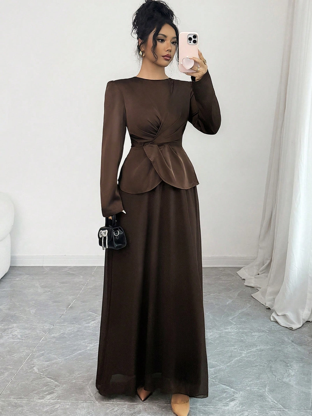 Rochie maxi SHEIN, maro