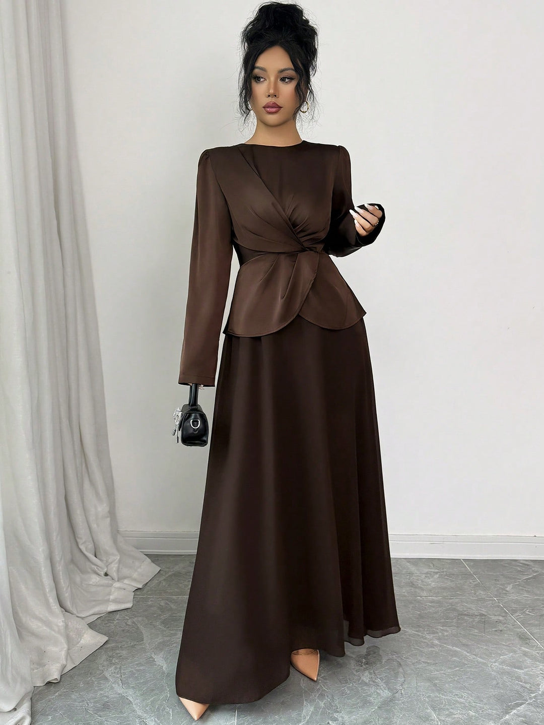 Rochie maxi SHEIN, maro